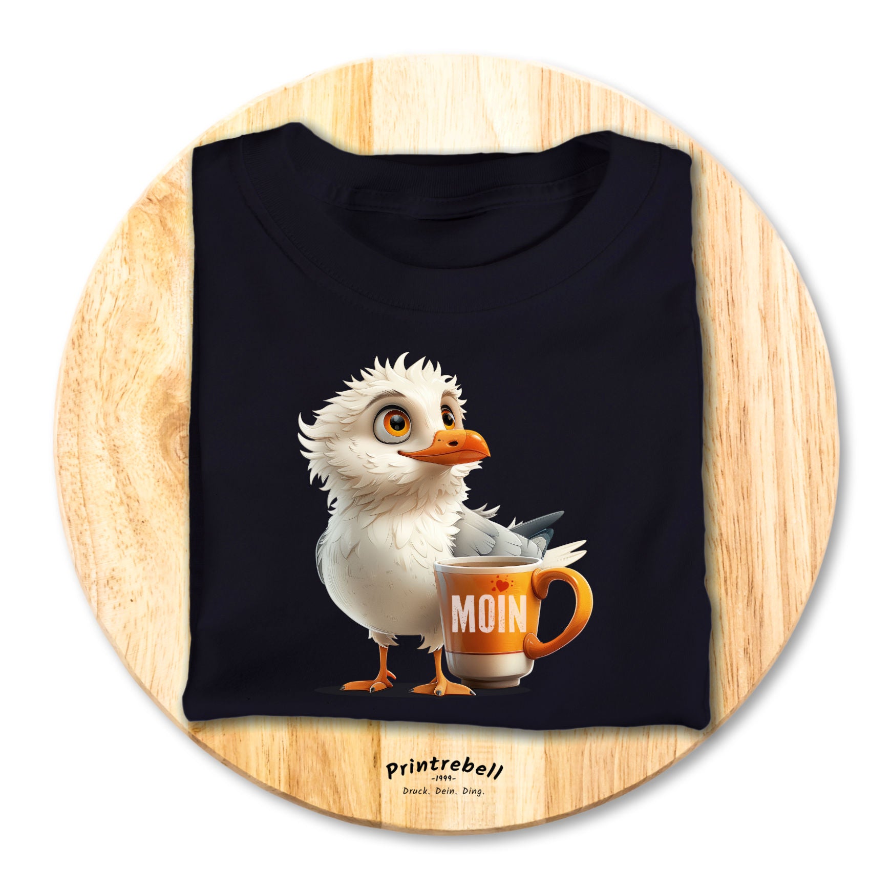 Bügelbild Möwe Tasse Moin