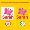 Rub on Sticker Hintergrund freistellen