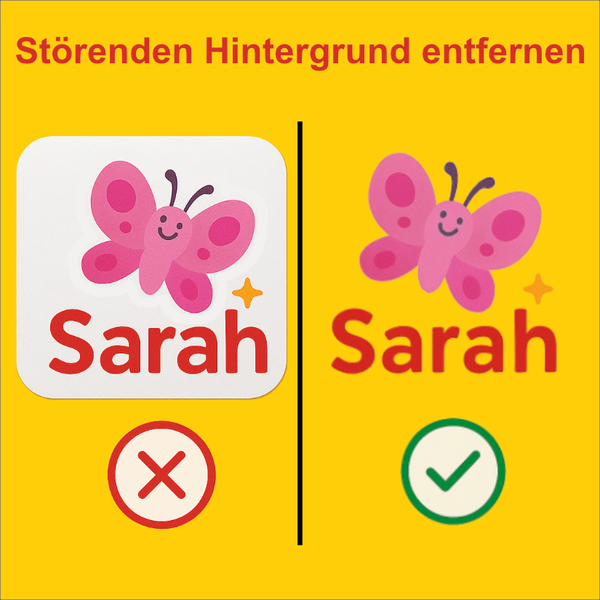 Rub on Sticker Hintergrund freistellen