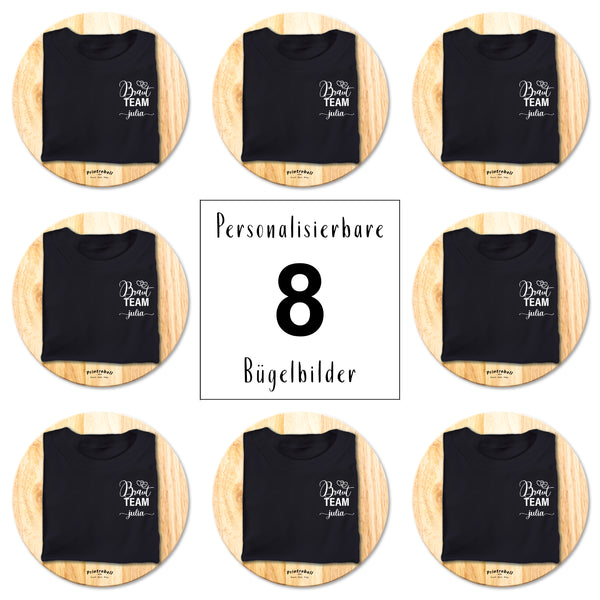 Bügelbilder JGA-Team_Braut-8er-Set