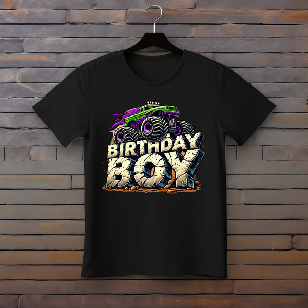 Bügelbild Jungen Geburtstag black-t-shirt-Birthday_Boy_Stone personalisierbar