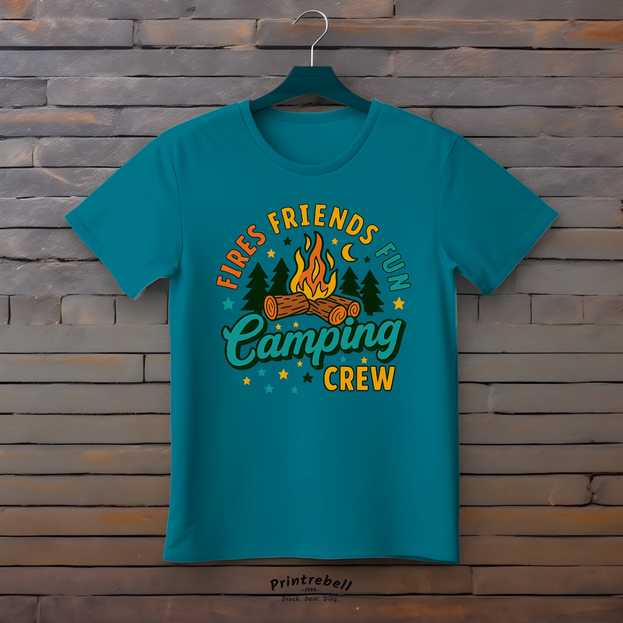 Bügelbilder: Camping Crew Fires Friends Fun