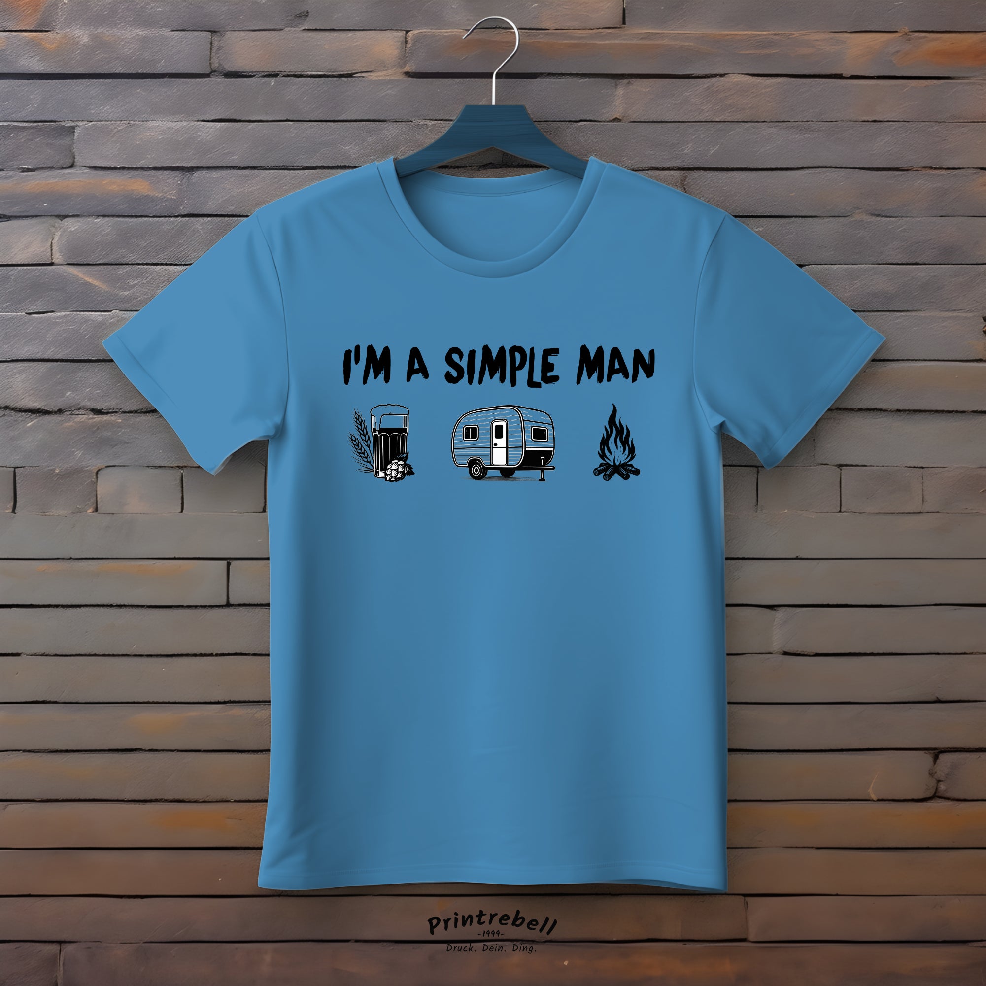 Bügelbild: Im a simple Man inkl. Bügelanleitung ideal für Camping