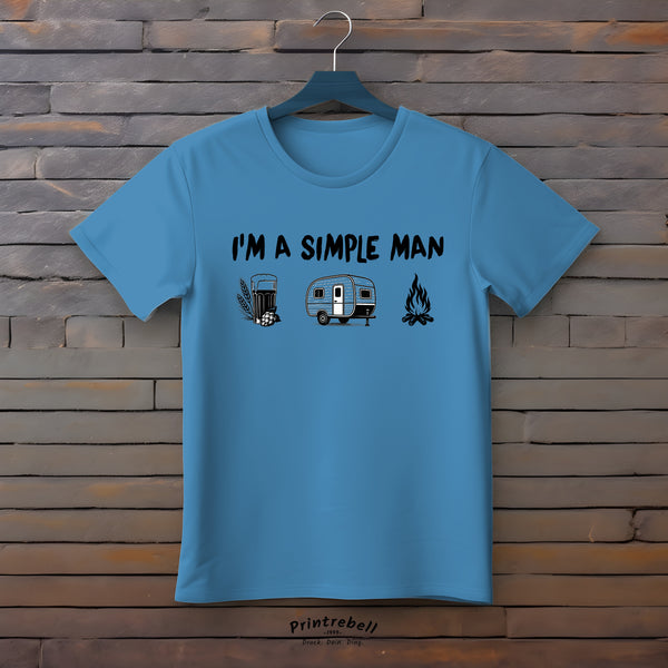 Bügelbild: Im a simple Man inkl. Bügelanleitung ideal für Camping