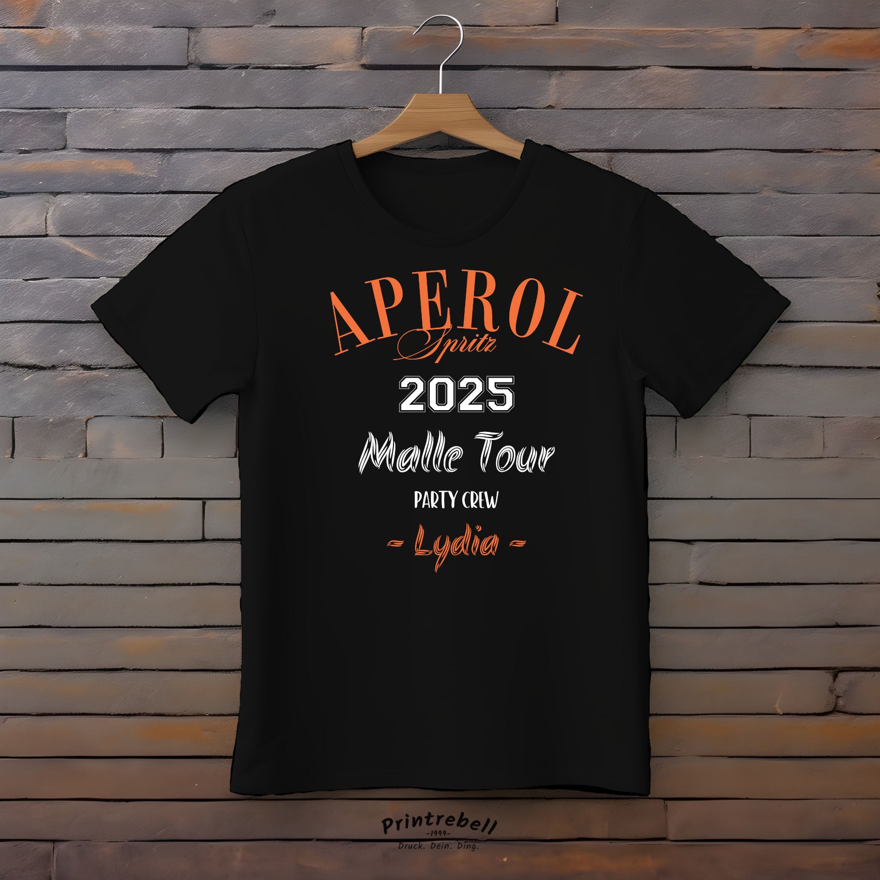 Bügelbilder T-Shirt_an_einer_Wand_Aperol_Malle