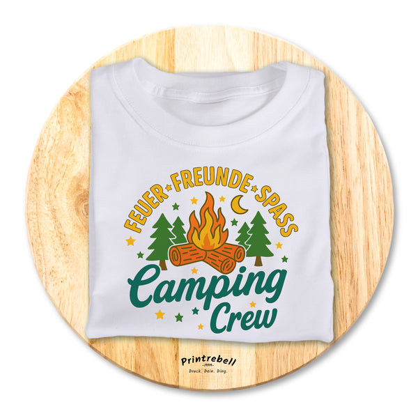 Bügelbilder: Camping Crew Feuer Freunde Spass