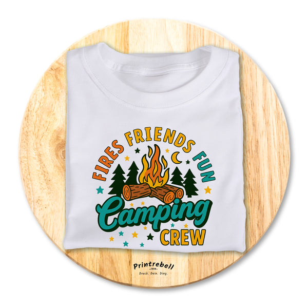 Bügelbild: Camping Crew Fires Friends Fun