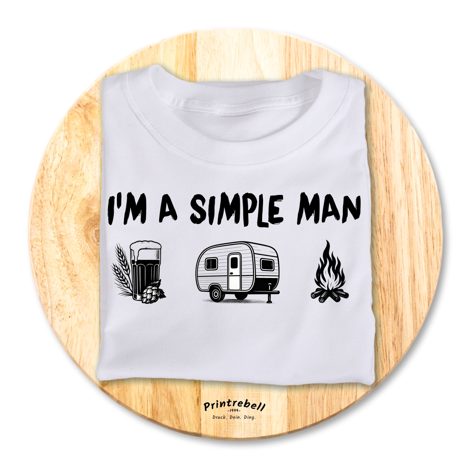 Bügelbild: Im a simple Man inkl. Bügelanleitung ideal für Camping
