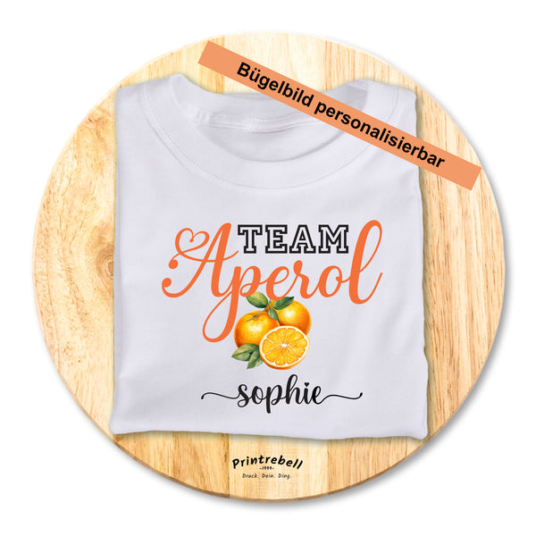 Bügelbilder Aperol_Team personalisierbar