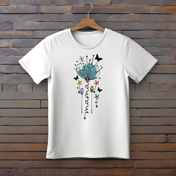 Bügelbilder weisses_Shirt_haengt_an_der_Wand_-_Mama-flower