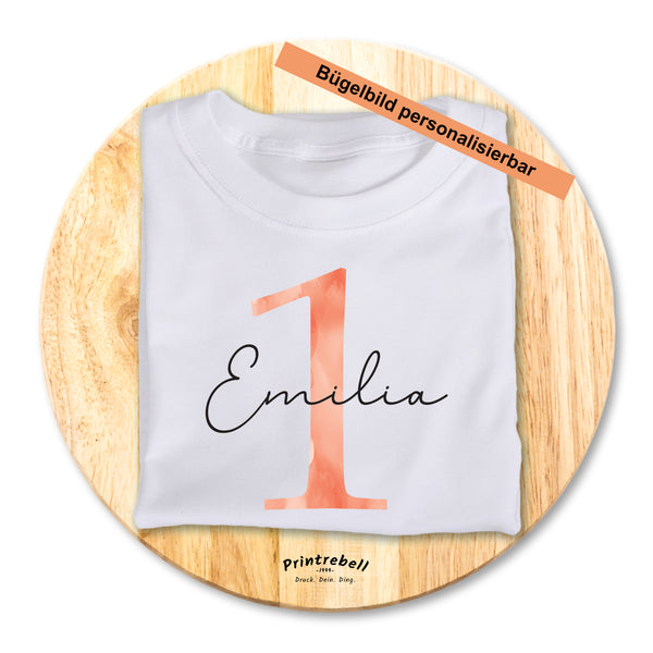 Bügelbilder Erster_Geburtstag_Zahl_Name_pink personalisierbar