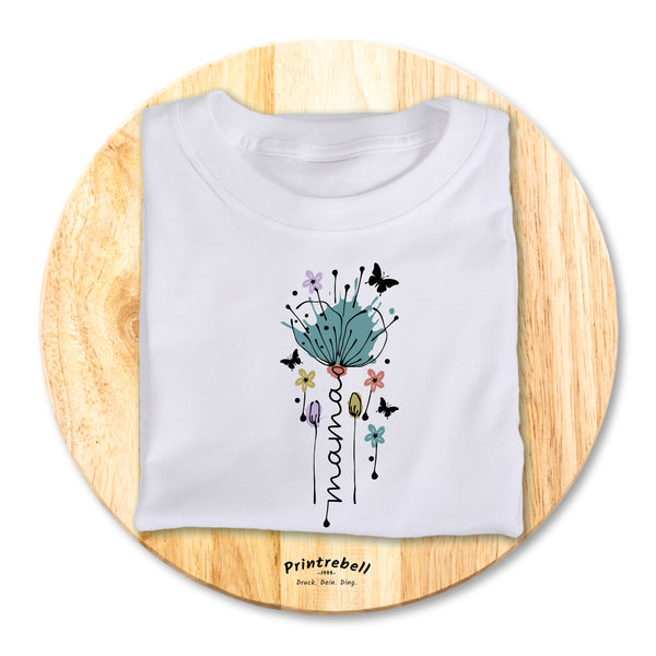 Bügelbild white-t-shirt-Mama-Flower