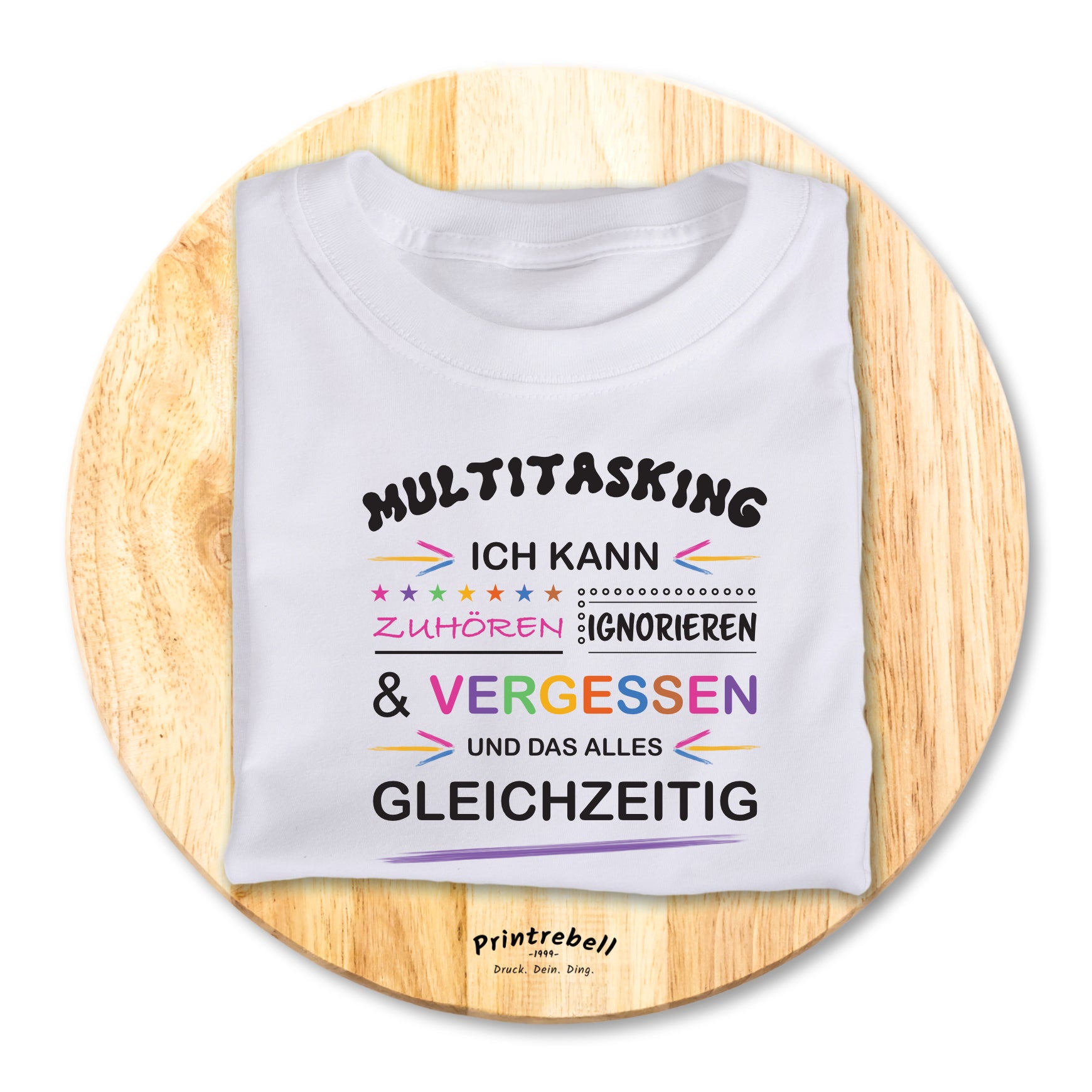 Bügelbild white-t-shirt-Multitasking