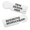 Einkaufswagenlöser bedrucken lassen Edelstahl Schlüsselanhänger mit UV-Druck gestalten
