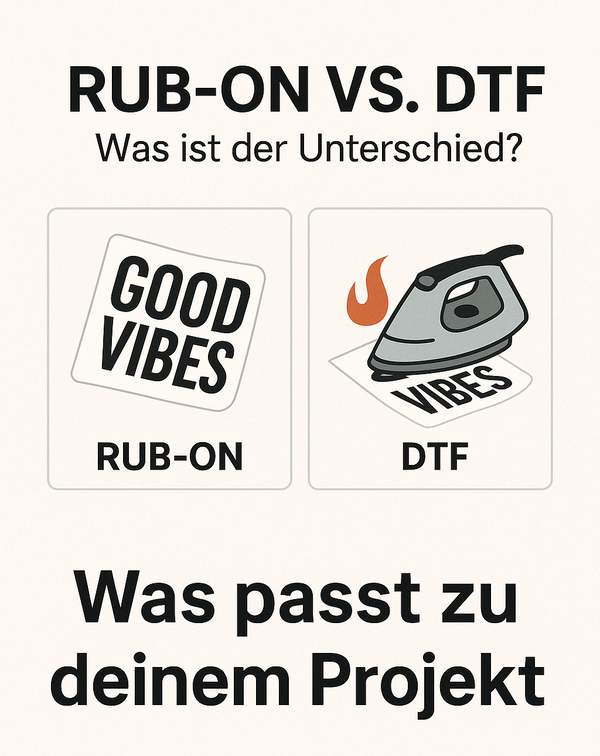 Rub-On vs. DTF – Was ist der Unterschied?
