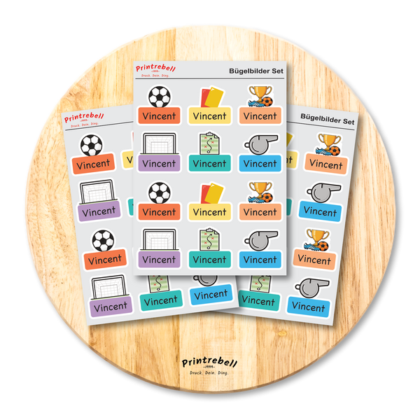 Bügelbilder Stickersheet Fußball