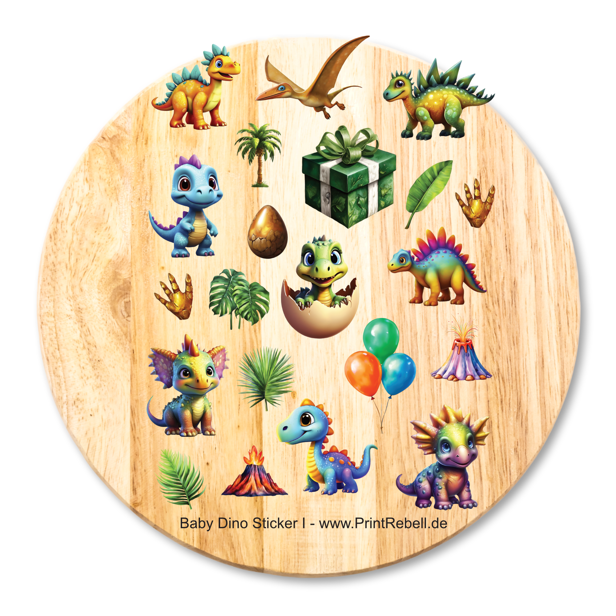 Baby Dinosaurier als Bügel-Stickerbogen