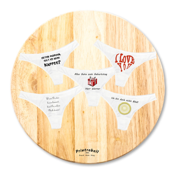 Damen String nach Wunsch bedrucken lassen