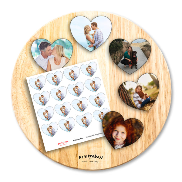 Fotoaufkleber in Herzform 20 Stück ab 8,90€