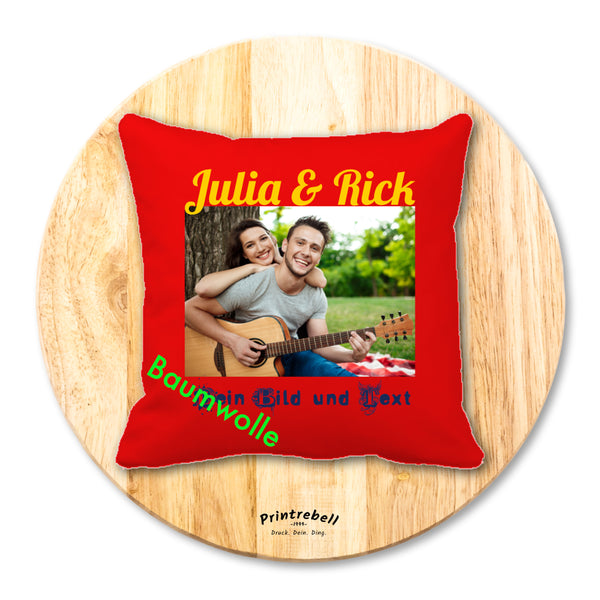 Fotokissen aus Baumwolle selbst gestalten und bedrucken lassen