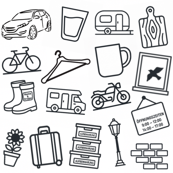 Aufkleber geeigent für harte Untergründe