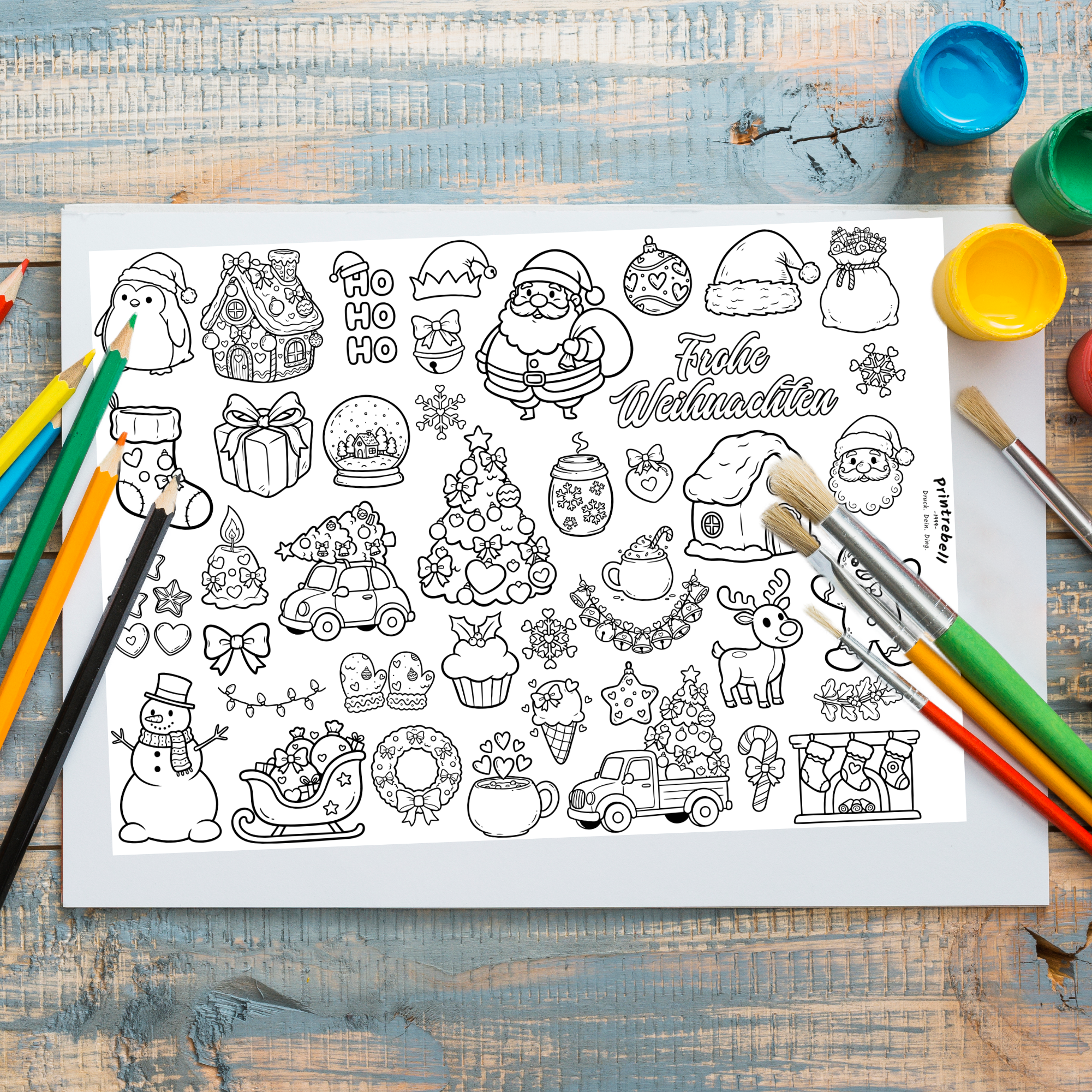 Ausmalbild auf dem Maltisch