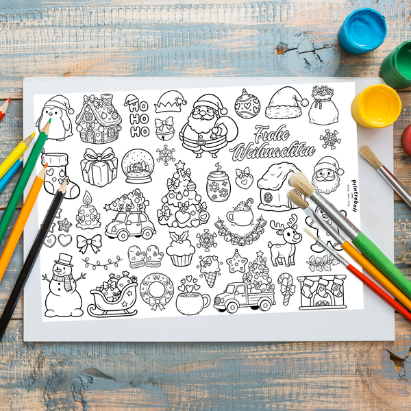 Ausmalbild auf dem Maltisch