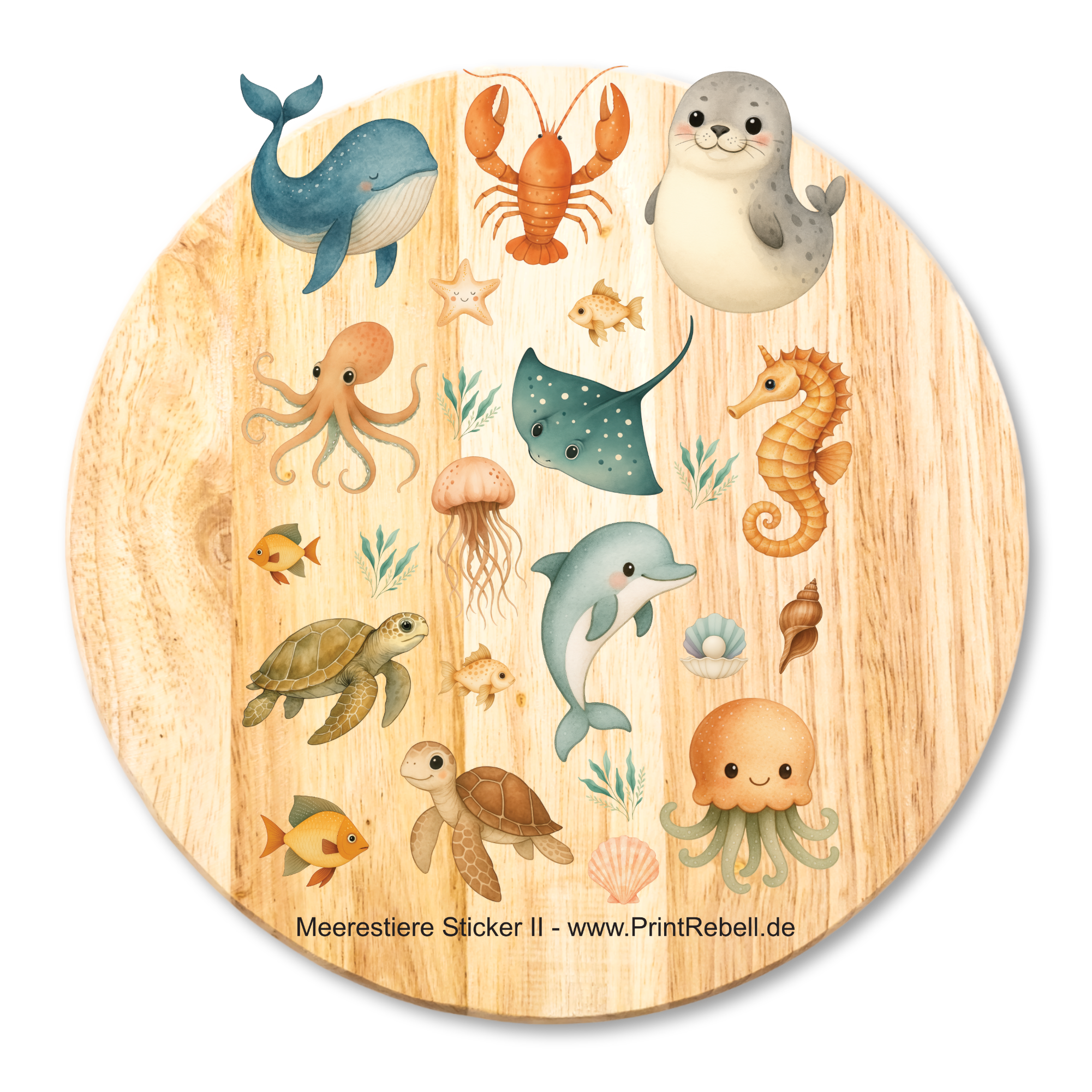 Aufkleber Stickerbogen Meerestiere II
