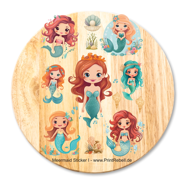 Bügelbilder Meerjungfrau - Meermaid 