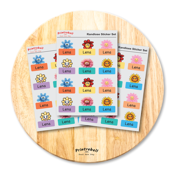 Randlose Aufkleber Blumen Rub on Sticker