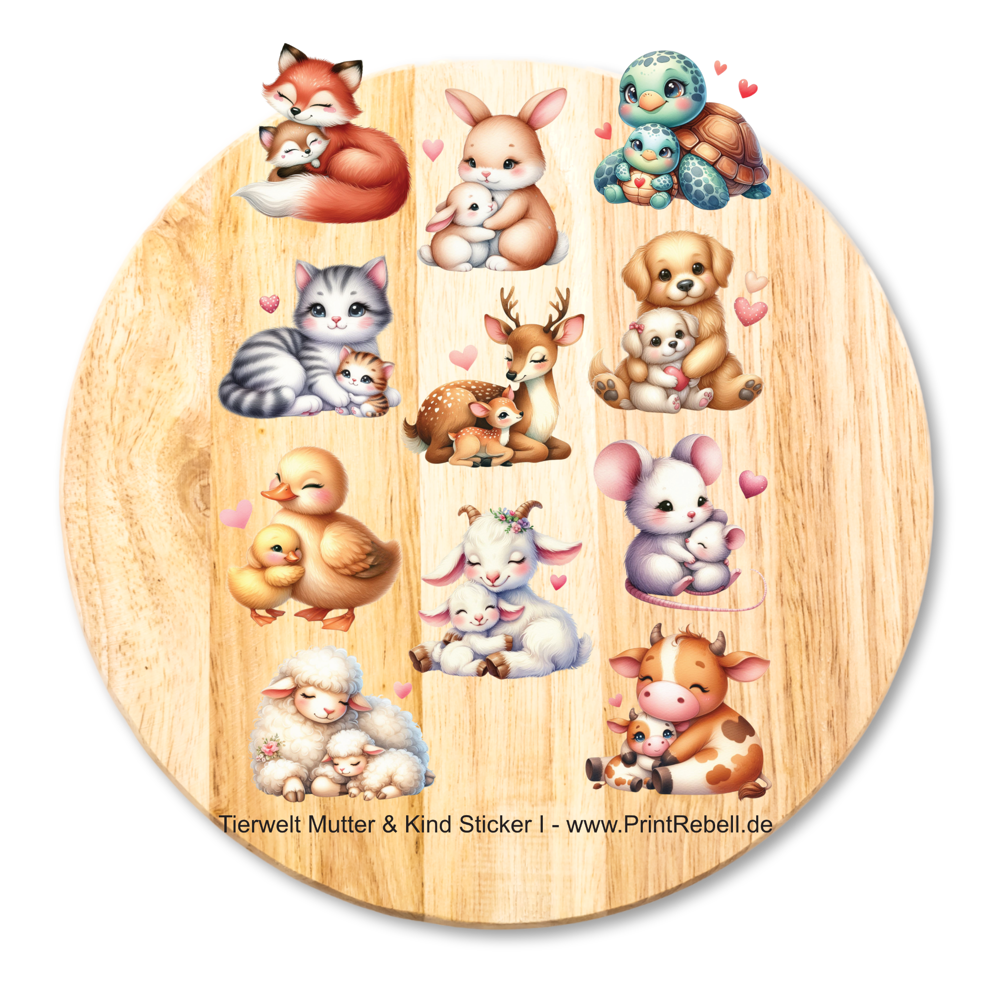 Aufkleber randlos Tierwelt Mutter & Kind