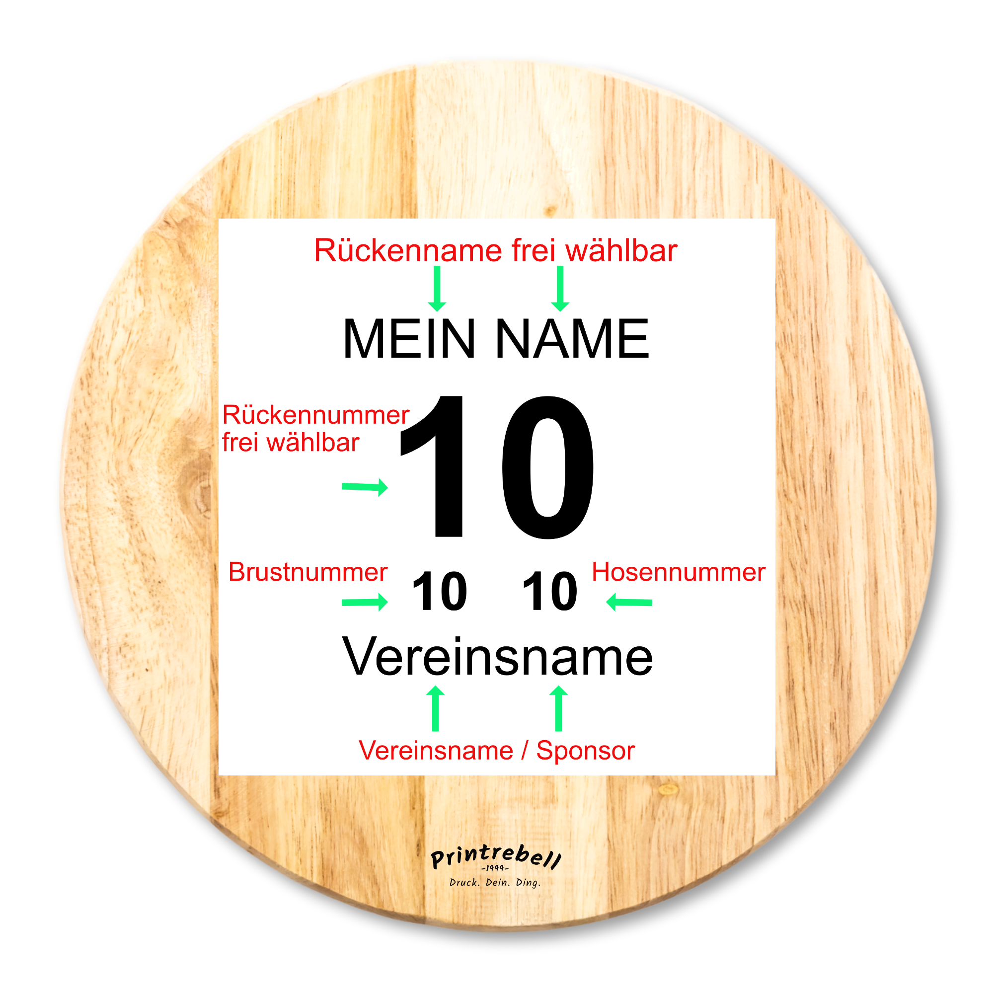 Trikot Beflockung mit Name, Nummer und Verein selbst gestalten - erstelle dein Sport T-Shirt