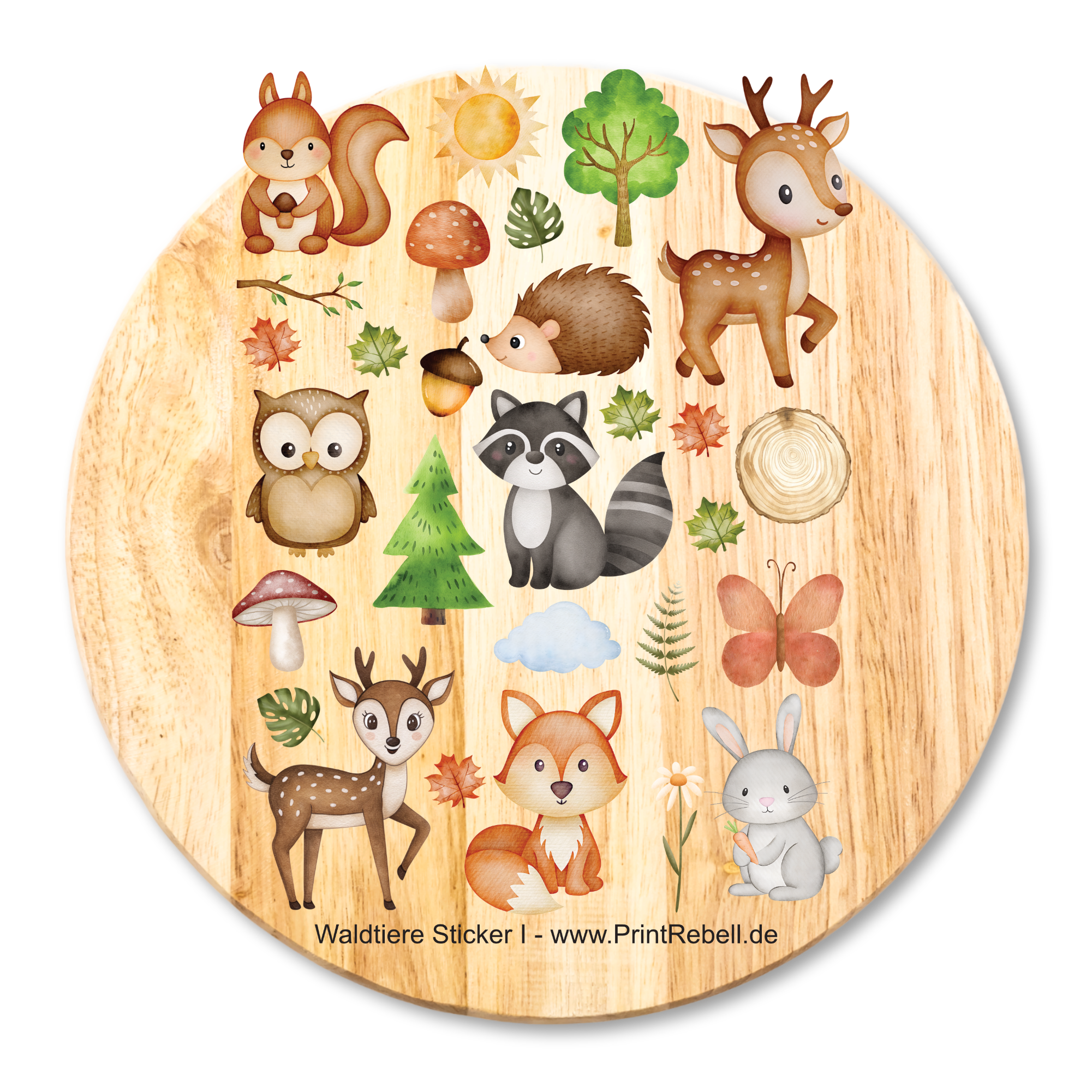 Bügelbilder Randlose Sticker Waldtiere I